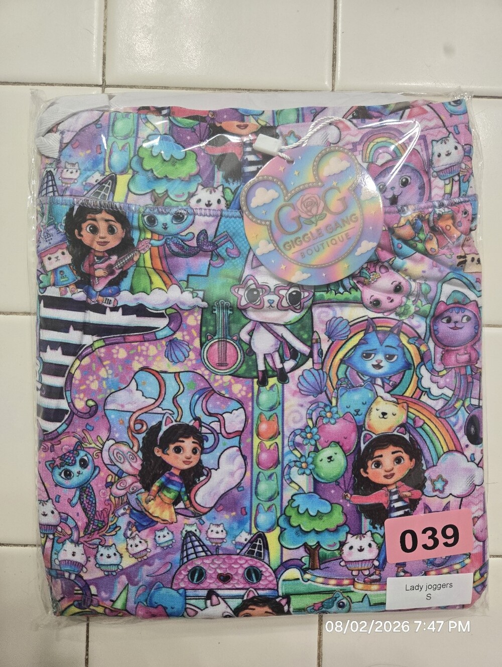 New Women's Giggle Gang Bamboo Joggers Pajama Pant Small Gabbys Dollhouse